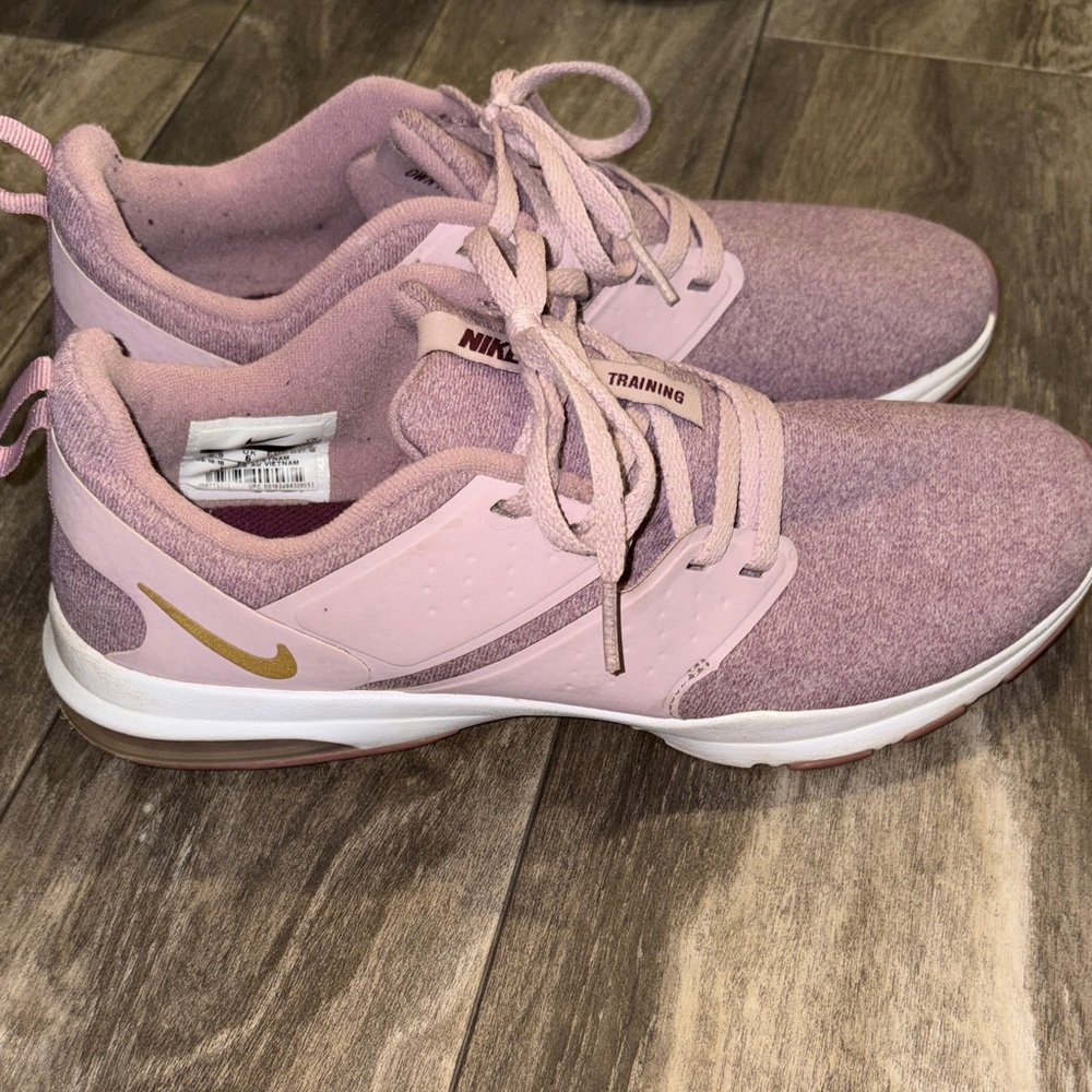 Nike Women's Pink and Gold Sneakers